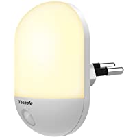 Luz Nocturna Infantil- Techole Lámpara Nocturna Enchufe con Sensor de Luz Automático- Luz Quitamiedos Infantil para…